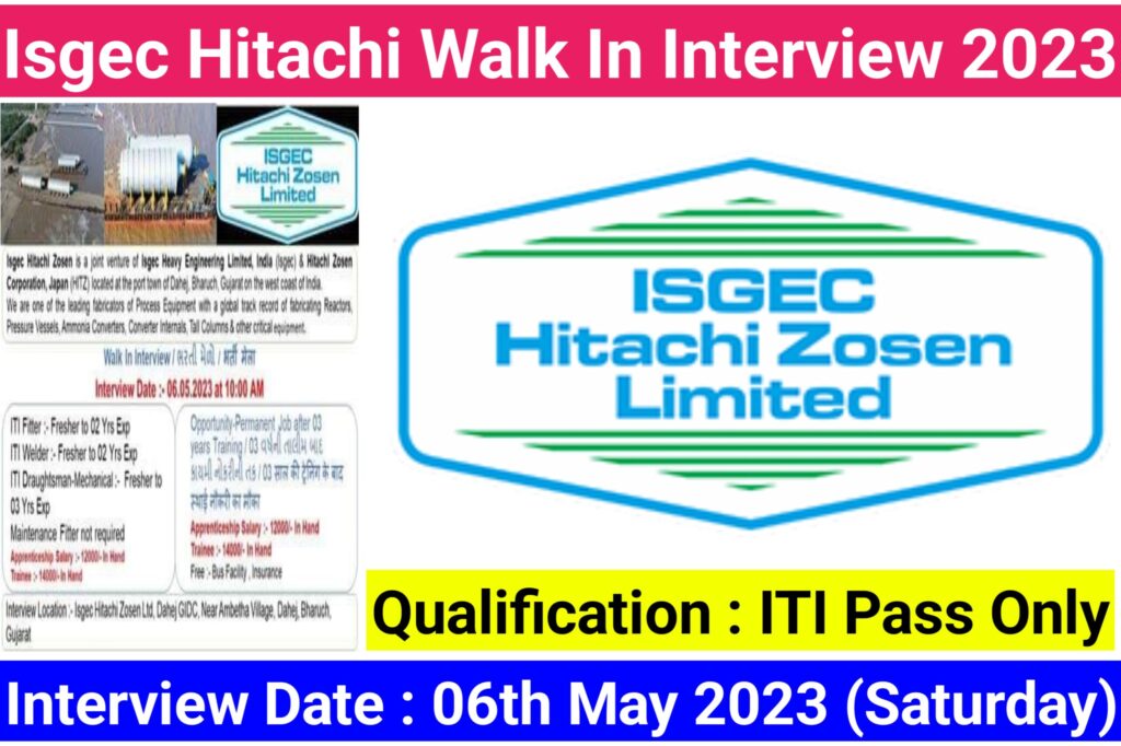 Isgec Hitachi Zosen Walk In Interview
