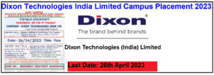 Dixon Technologies India Limited Campus Placement