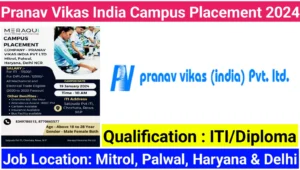 Pranav Vikas India Limited Campus Placement