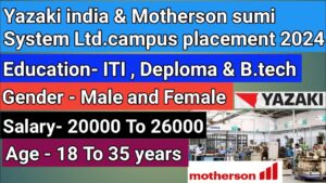 Yazaki India Private Limited & Motherson Sumi Campus Placement